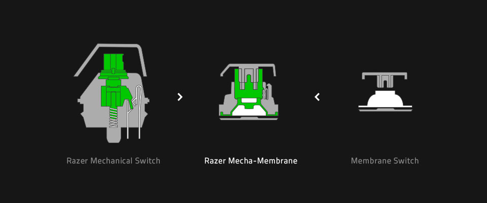 The Razer Mecha membrane switch compared